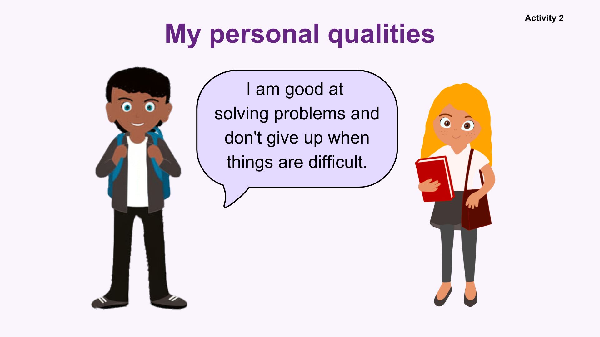 Year 5 (ages 9-11 ): My personal qualities