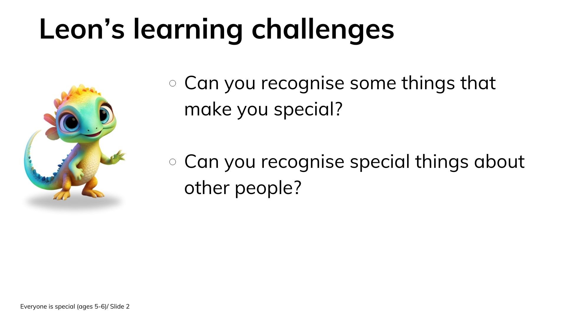 Ages 5-7 : Everyone is special