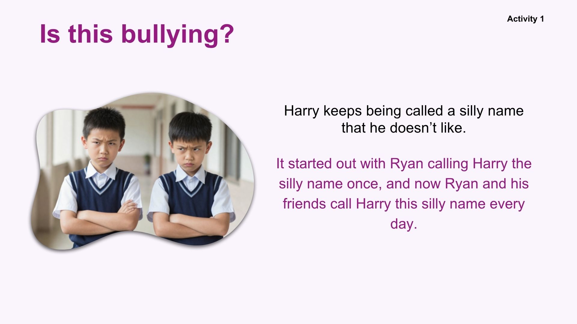 Year 3 (Ages 7-9) :  What to do about bullying