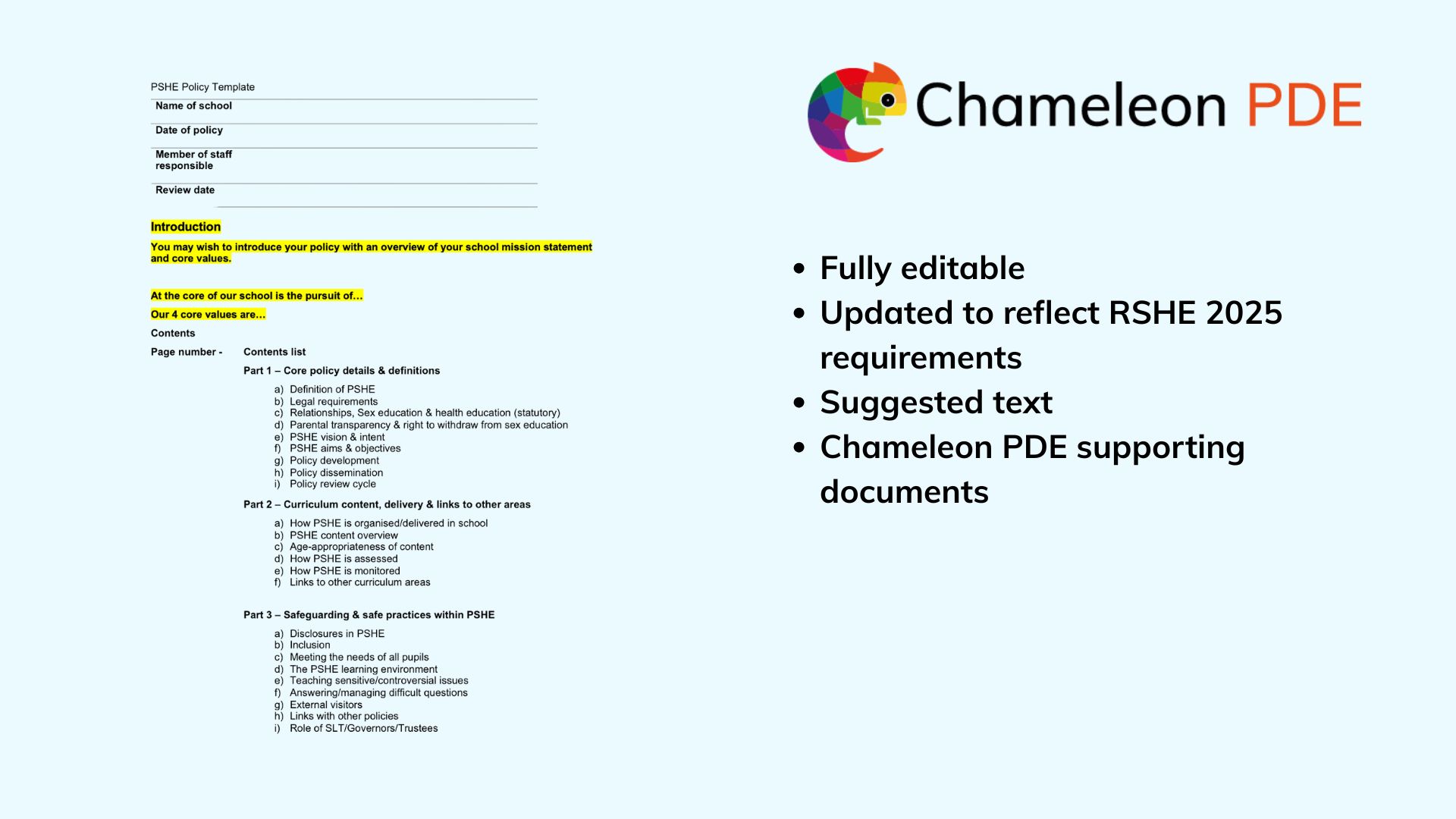 PSHE Policy Template - 2026